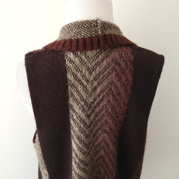 Anthropologie Sleeping on Snow Mabli Wool Blend Sweater Vest Brown M/L - Picture 6 of 12